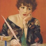 vintage woman writing
